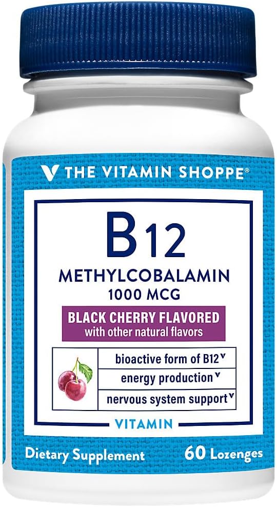 Vitamin B12 Methylcobalamin 1000mcg Lozenges - Black Cherry - 60 Lozenges - görsel 1