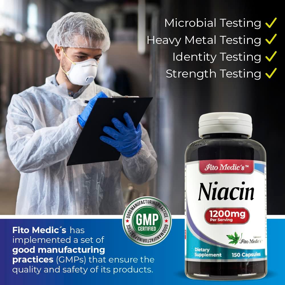 FITO MEDIC'S Lab Niacin Supplement - Vitamin B3, 150 Capsules - görsel 6