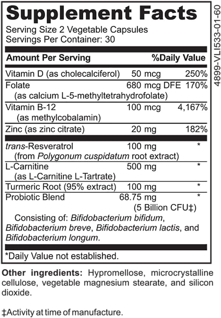 DrFormulas Mood Boost Probiotics for Stress and Calm, Methylfolate for Kids, Women, Men | Nexabiotic Supplement with Bifidobacterium and B-12, 60 Count - görsel 2