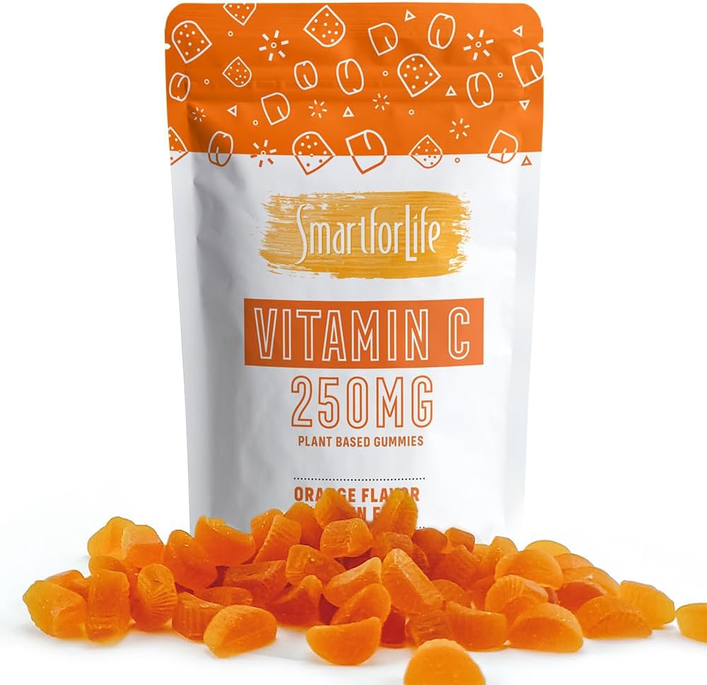 Smart for Life Vitamin C Gummies - Plant-Based Vegan Vitamin C Gummies Natural Orange Flavour - Immune Support Gummies for Adults and Kids - Non-GMO - Dietary Supplement - 60 Count - görsel 1