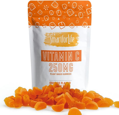 Smart for Life Vitamin C Gummies - Plant-Based Vegan Vitamin C Gummies Natural Orange Flavour - Immune Support Gummies for Adults and Kids - Non-GMO - Dietary Supplement - 60 Count