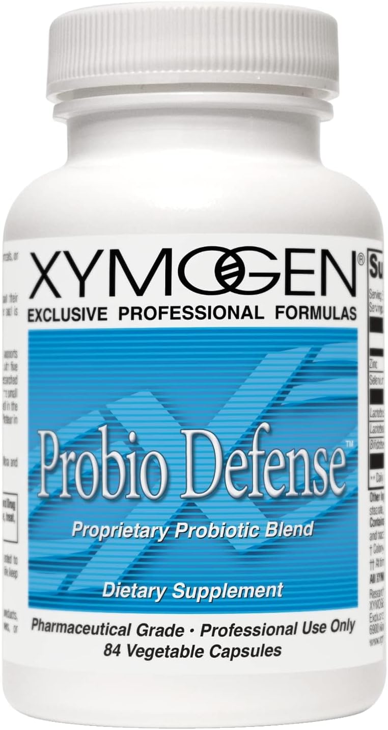 XYMOGEN Probio Defence - Daily Probiotic Blend for GI Balance Support - 10 Billion CFU - Lactobacillus Rhamnosus, Zinc & Selenium - Gluten-Free & Non-GMO - 84 Capsules - görsel 1