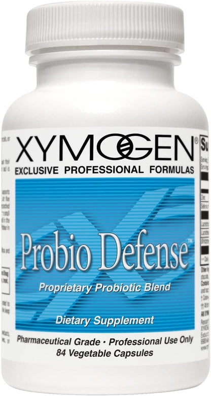 XYMOGEN Probio Defence - Daily Probiotic Blend for GI Balance Support - 10 Billion CFU - Lactobacillus Rhamnosus, Zinc & Selenium - Gluten-Free & Non-GMO - 84 Capsules