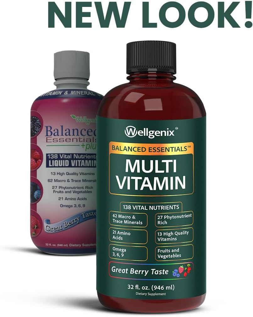 Wellgenix Balanced Essentials Liquid Multivitamin & Minerals - 946 ml - 138 Nutrients per Serving - görsel 2
