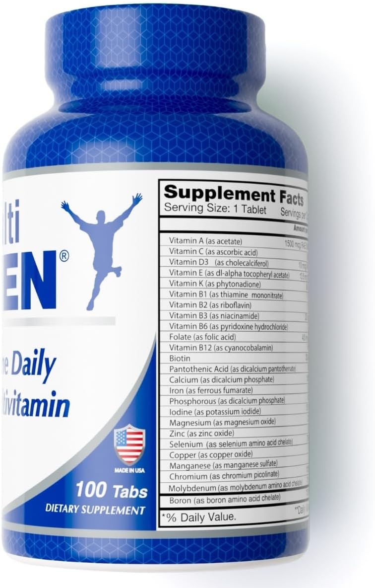 ALFA VITAMINS Multi Men Vitamins Food Supplement with Essential Vitamins & Minerals for Men - Amino Acids + Antioxidants - 100 Tablets - görsel 3