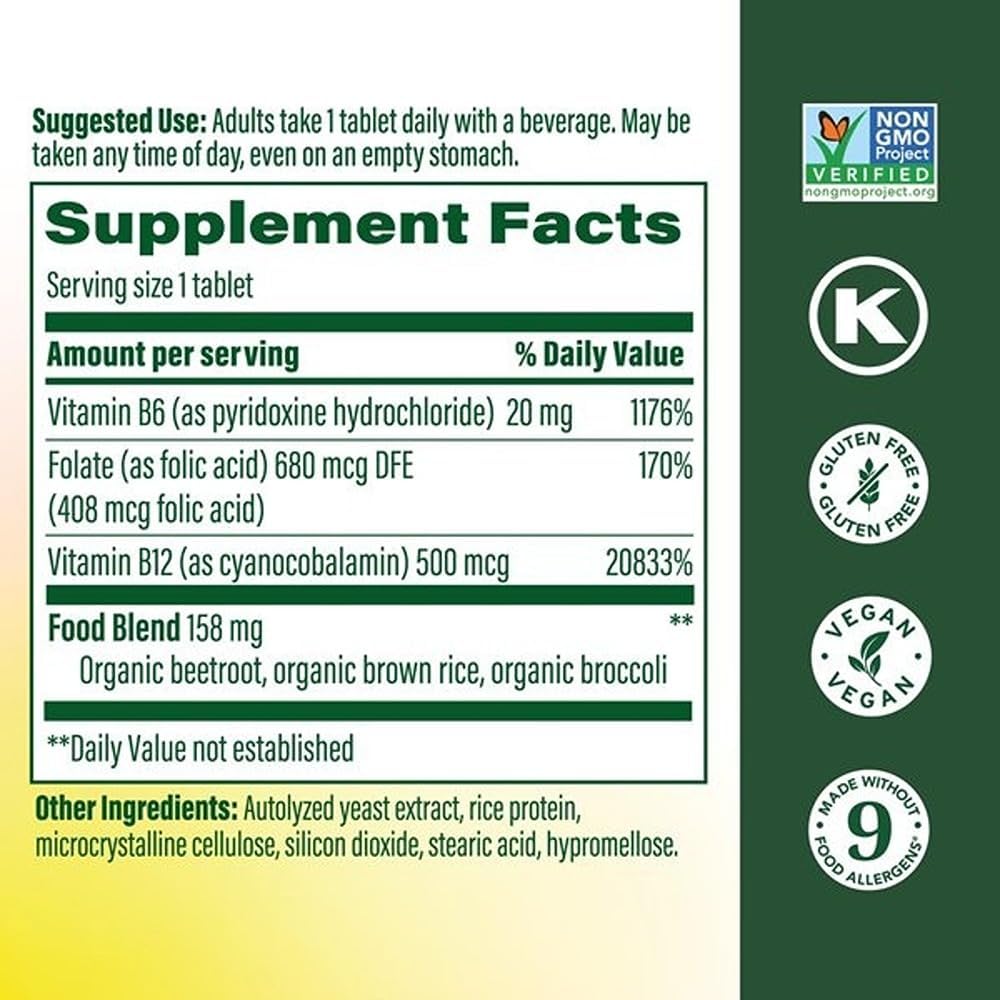 MegaFood Vegan Vitamin B12 with Vitamin B6, B12 and Folic Acid - 30 Mini Tablets - görsel 2