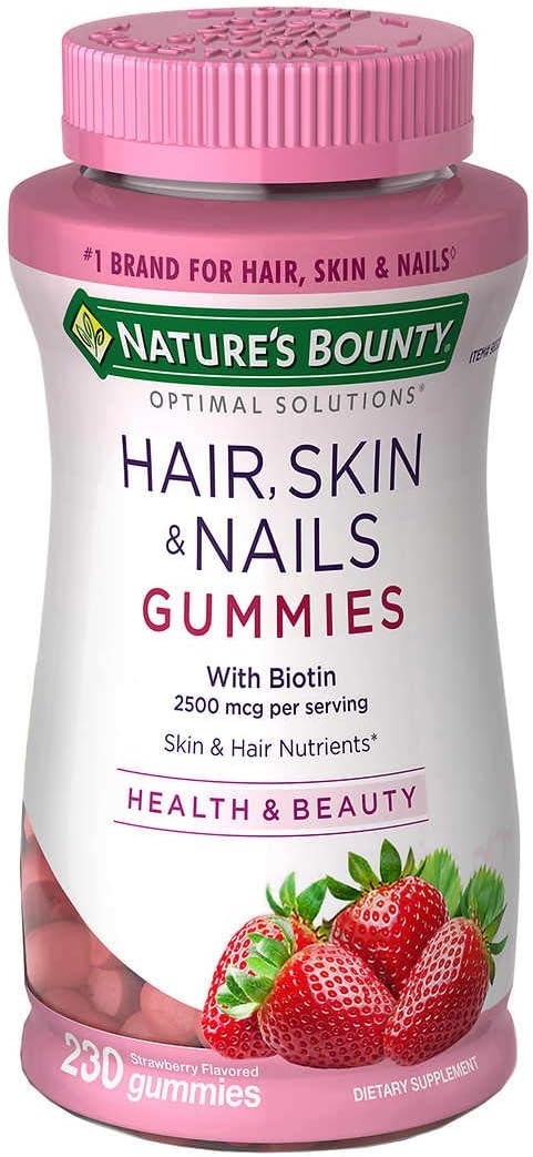 Nature's Bounty Optimal Solutions Hair, Skin, Nails Gummies (230 Gummies) - görsel 1