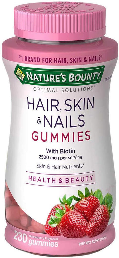 Nature's Bounty Optimal Solutions Hair, Skin, Nails Gummies (230 Gummies)