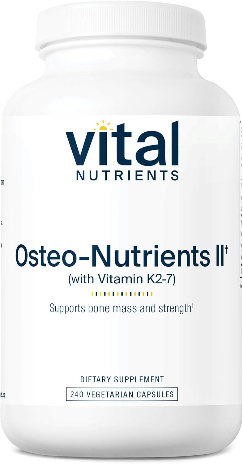 Vital Nutrients Osteo-Nutrients II - Vitamin K2 + D3, Calcium, Boron, and Magnesium - Bone Support - 240 Capsules - görsel 1