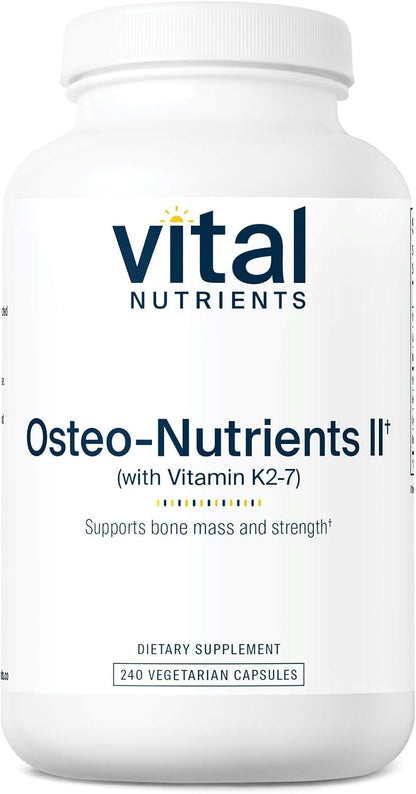Vital Nutrients Osteo-Nutrients II - Vitamin K2 + D3, Calcium, Boron, and Magnesium - Bone Support - 240 Capsules