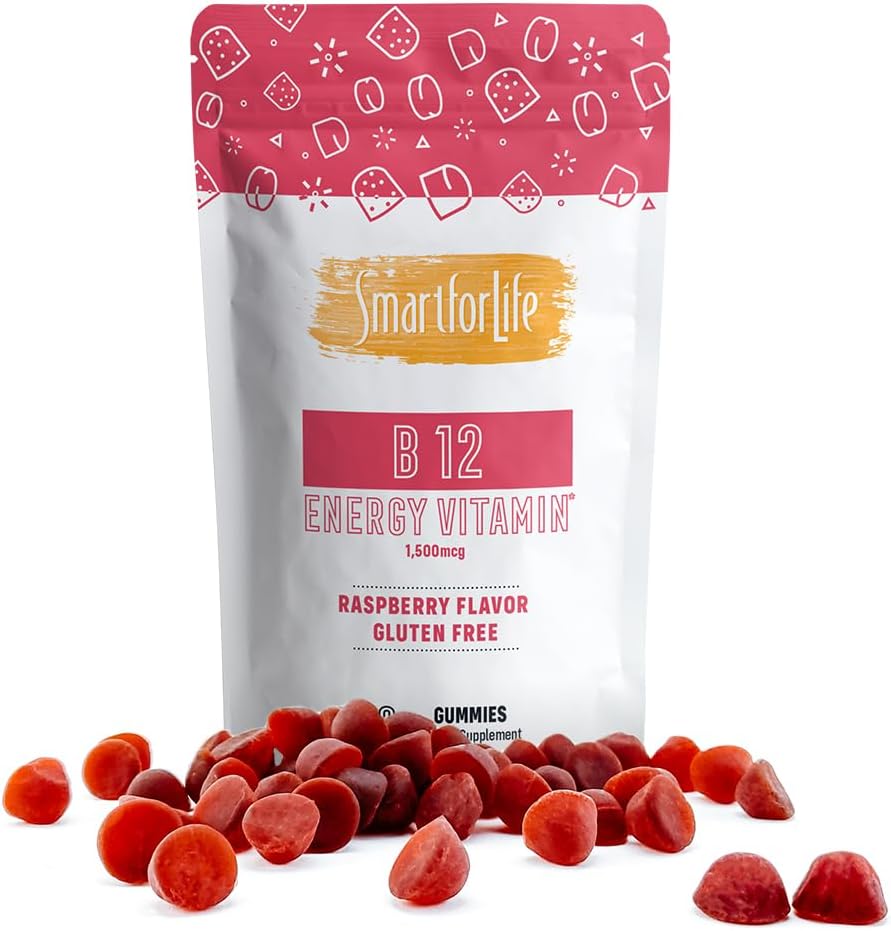 Smart for Life Vitamin B12 Gummy Vitamins, 1500 mcg – Raspberry Flavour – 60 Gummies - görsel 1