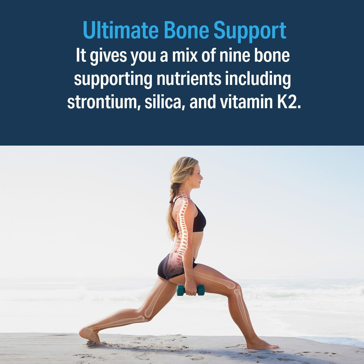 Advanced Bionutritionals Ultimate Bone Support Food Supplement – Strontium, Silica, Vitamin K2 & D3 – Non-GM, Gluten-free, Vegan (60 Tablets) - görsel 2