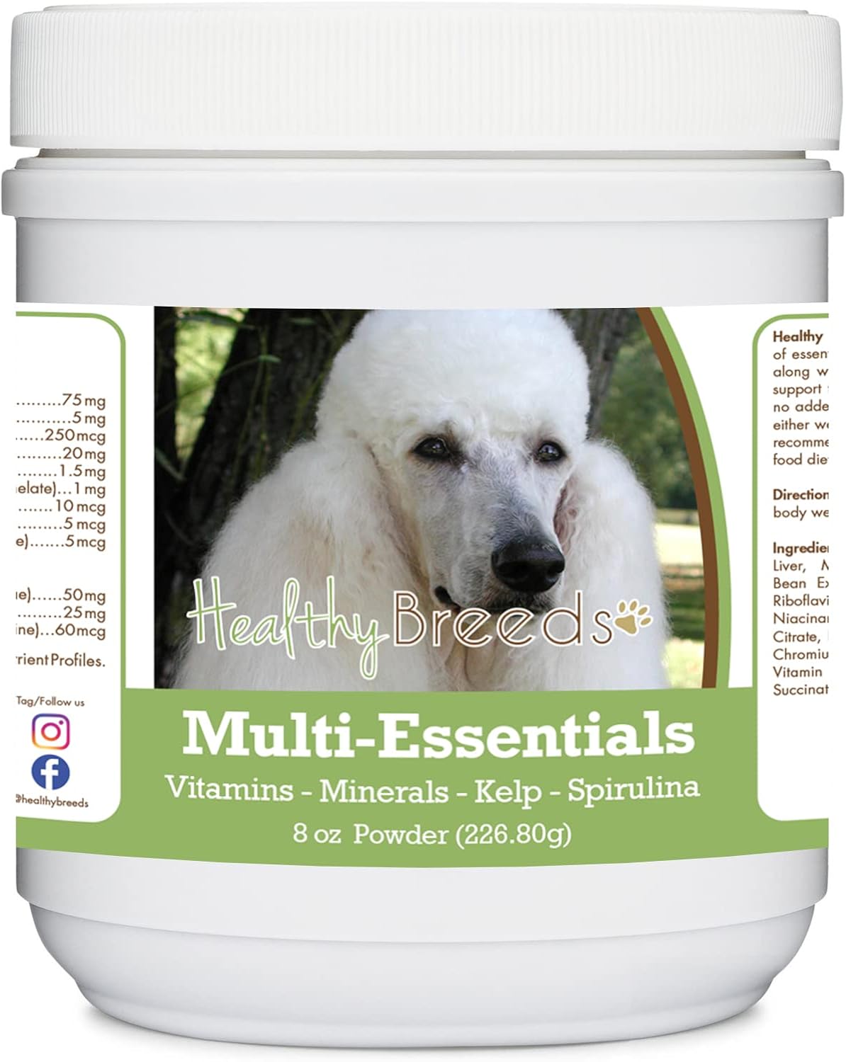 Healthy Breeds White Poodle Multi-Essentials Powder for Dogs – An Ideal Supplement of Vitamins, Minerals and Antioxidants – 227 g - görsel 1