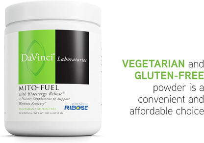 DAVINCI Labs Mito-Fuel with D-Ribose – Muscle Recovery & Energy Powder (300g, 30 Servings)