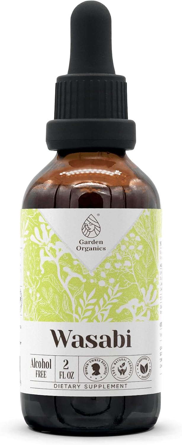 Wasabi Alcohol-Free Natural Tincture Extract, Herbal Supplement, Liquid Drops Made from 100% Wasabi (Eutrema japonicum) Dried Root (60 ml) - görsel 1