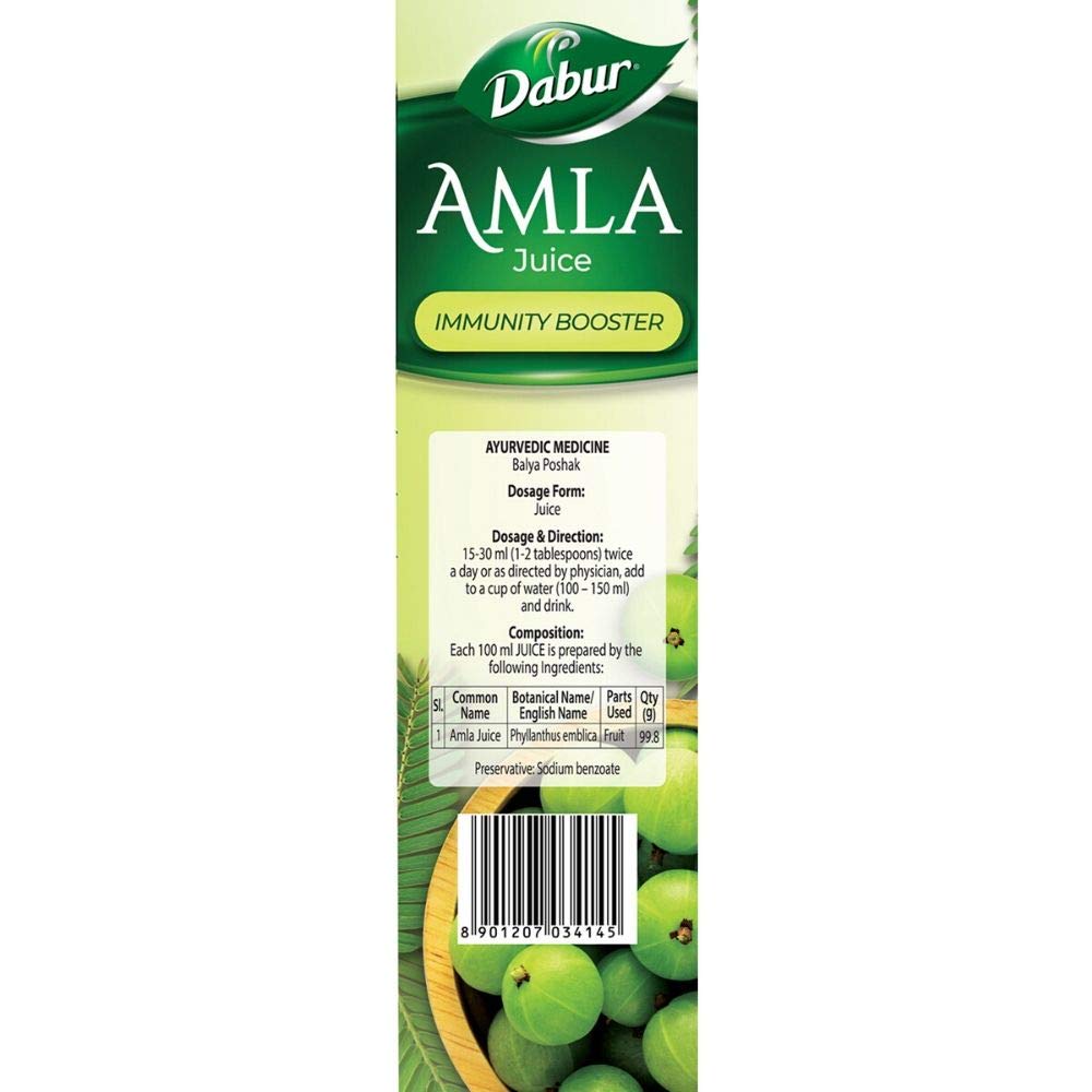 Dabur Amla Juice - Rich Source of Vitamin C - 100% Ayurvedic Health Juice - 1 Litre - görsel 6