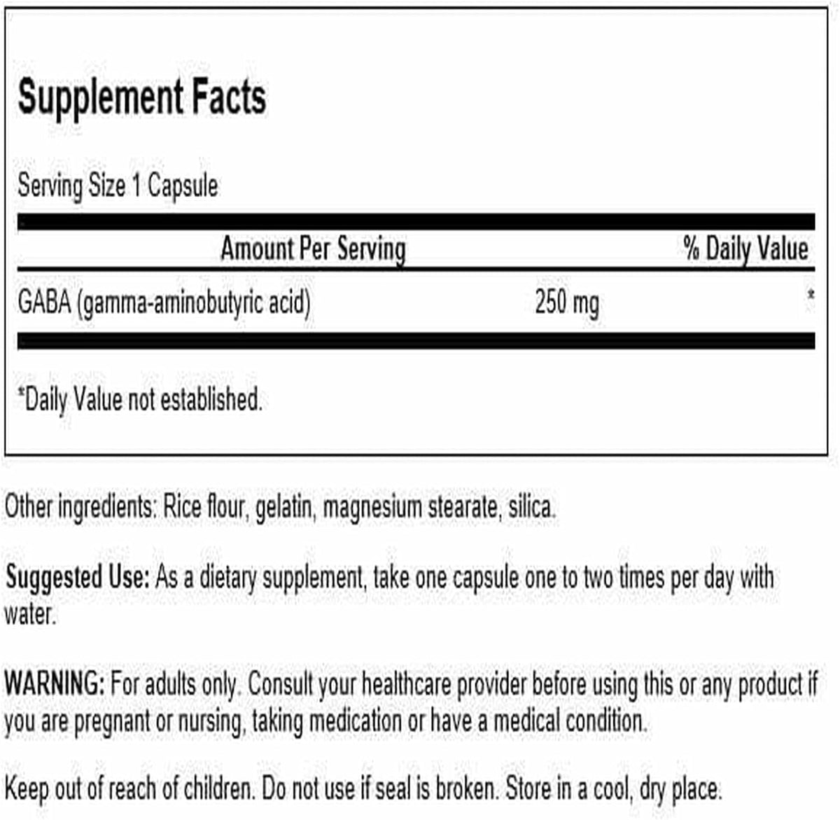 Swanson GABA 250mg 60 Capsules - görsel 2