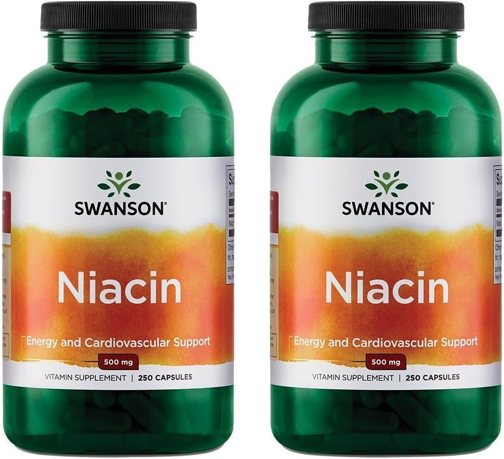 Swanson Niacin (Vitamin B3) 500 mg Capsules, 250 Capsules (4-Pack) - görsel 3