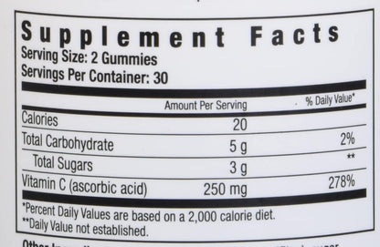 NutritionWorks Vitamin C 250 mg Gummies, Supports Immune Health, 60 Gummies
