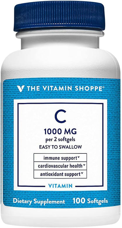Vitamin C 1,000mg Softgels - Immune Support, Antioxidant and Collagen Formation