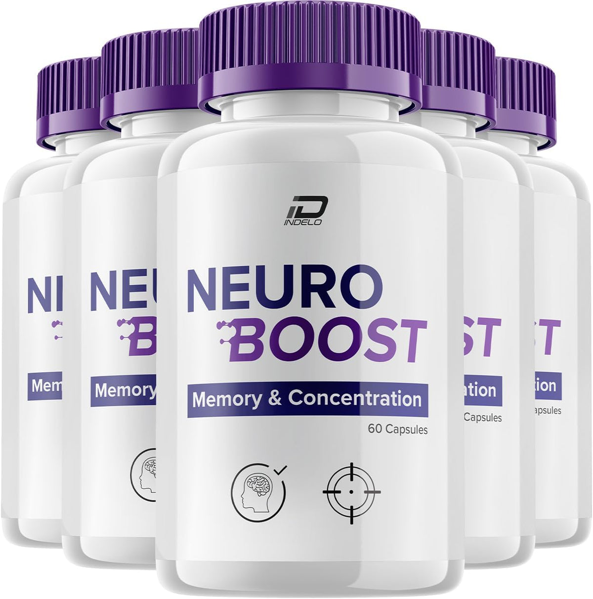 Neuro Boost Focus Supplement – Memory, Focus and Cognitive Support Nootropic (5-Pack, 300 Capsules) - görsel 1