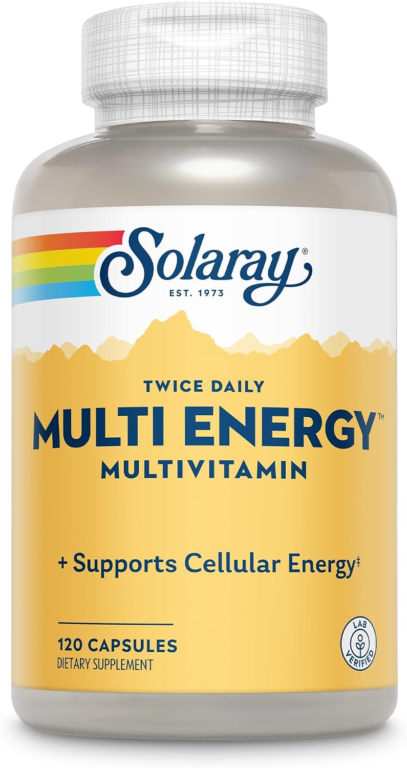 SOLARAY Twice Daily Multi Energy Multivitamin – Iron Free, 120 Capsules - görsel 1