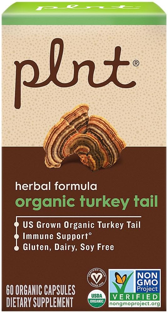 plnt Organic Turkey Tail - Mushroom Herbal Formula for Immune Support (60 Organic Capsules) - görsel 4