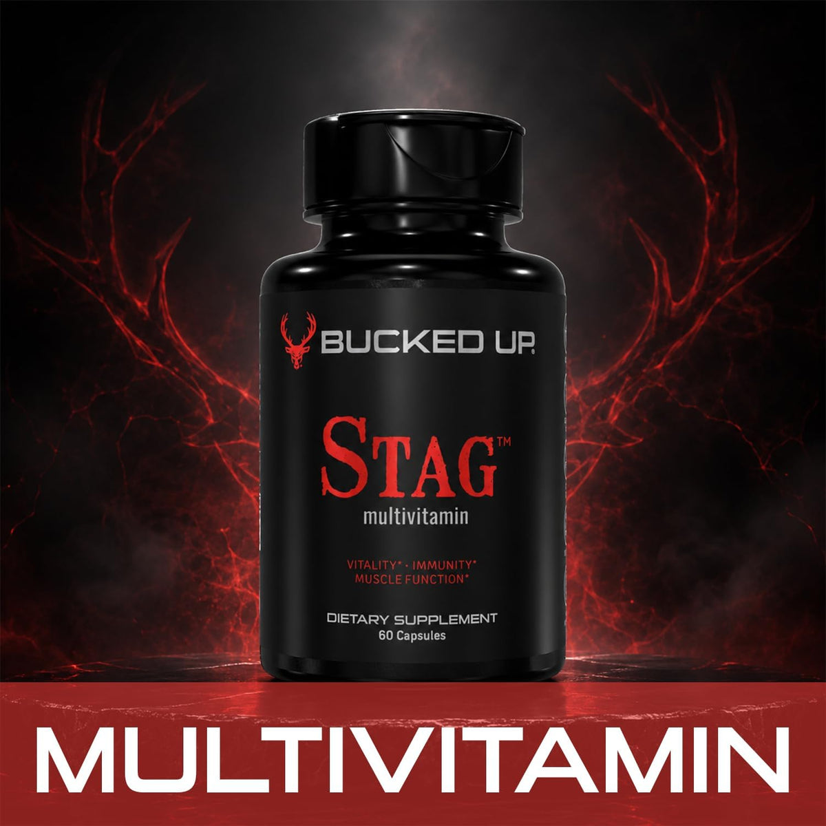 Bucked Up Stag Multivitamin for Men - Full Spectrum - Vitality, Immunity & Muscle Support (60 Capsules) - görsel 7