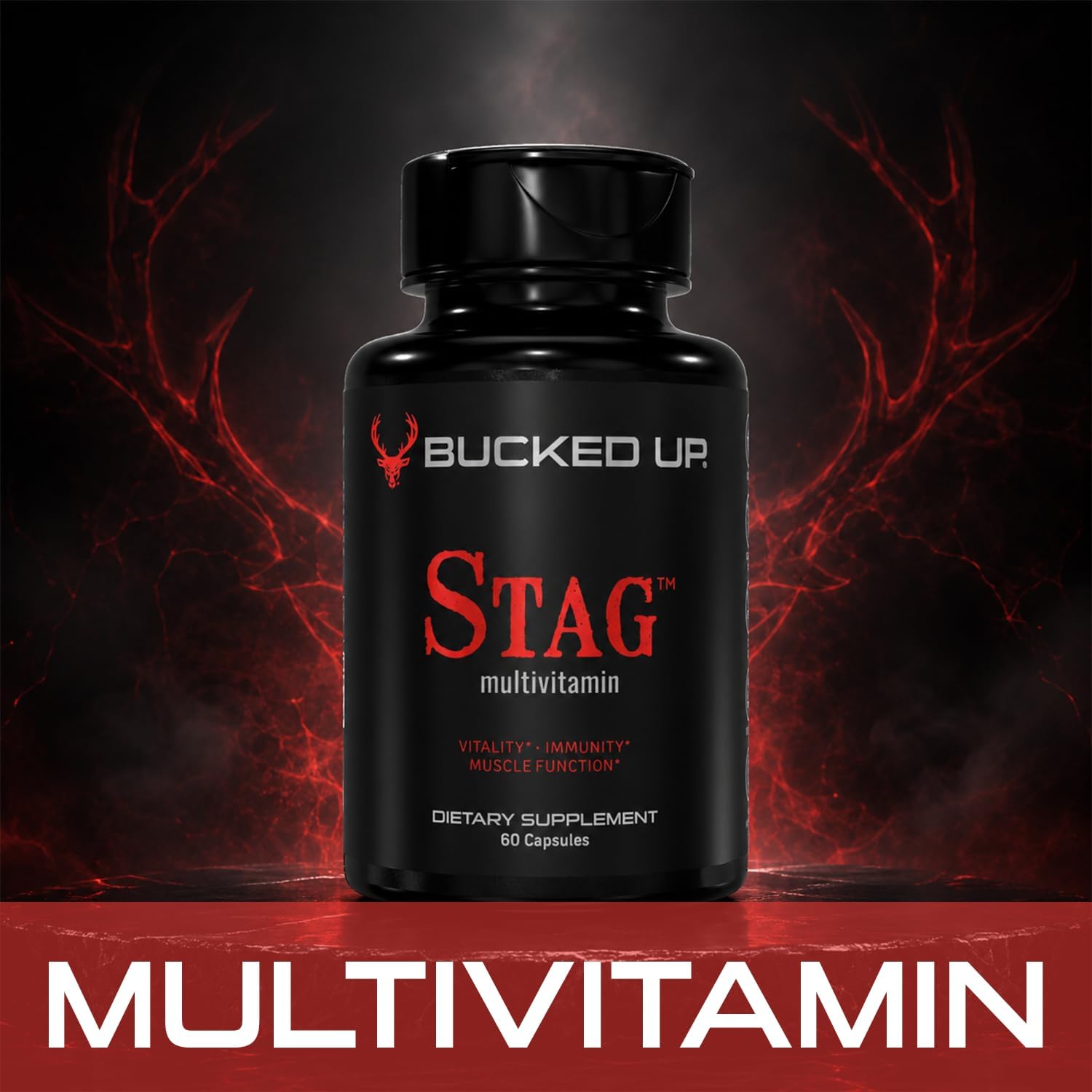 Bucked Up Stag Multivitamin for Men - Full Spectrum - Vitality, Immunity & Muscle Support (60 Capsules) - görsel 7