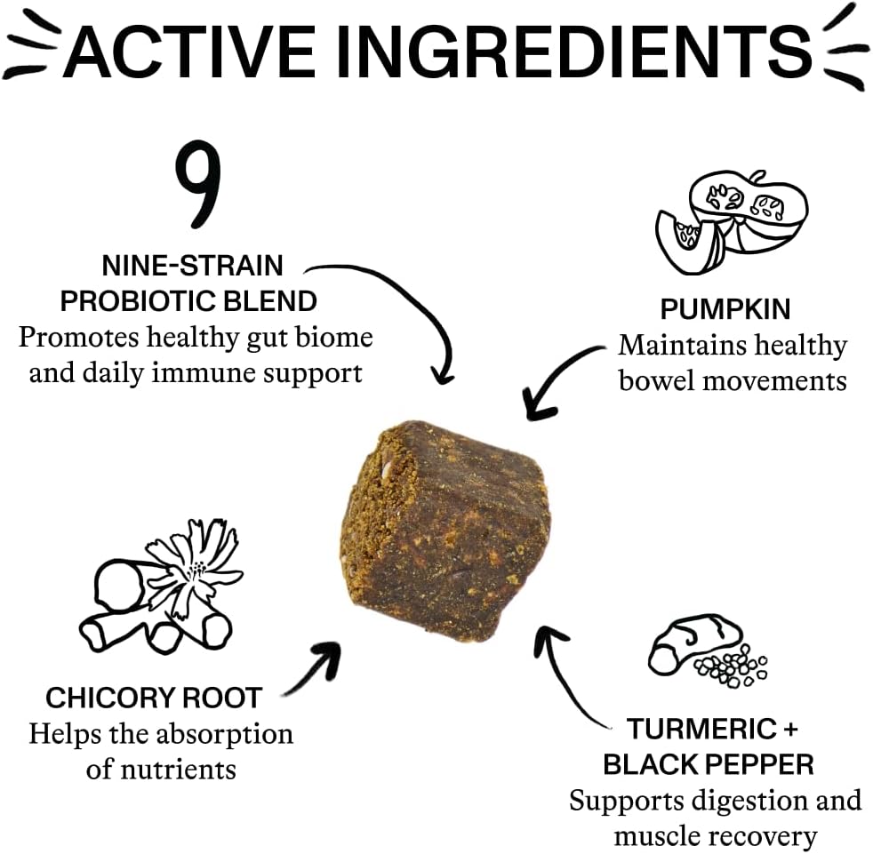 Spot & Tango Probiotics Supplements for Dogs - Vet-Approved for Healthy Digestion and Balanced Gut - Pumpkin, Turmeric, Chicory Root, Black Pepper, Nine-Strain Probiotic Blend, 56 Count - görsel 3
