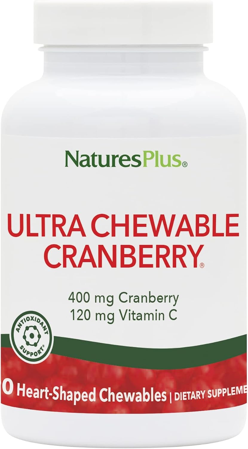 NaturesPlus Ultra Chewable Cranberry - 90 Love Berries Tablets - görsel 1