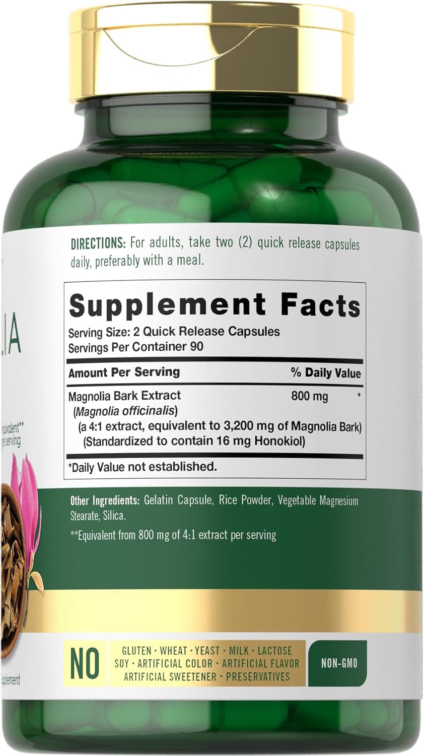 Carlyle Magnolia Bark | 180 Powder Capsules | Herbal Extract Supplement | Non-GMO, Gluten-free - görsel 2