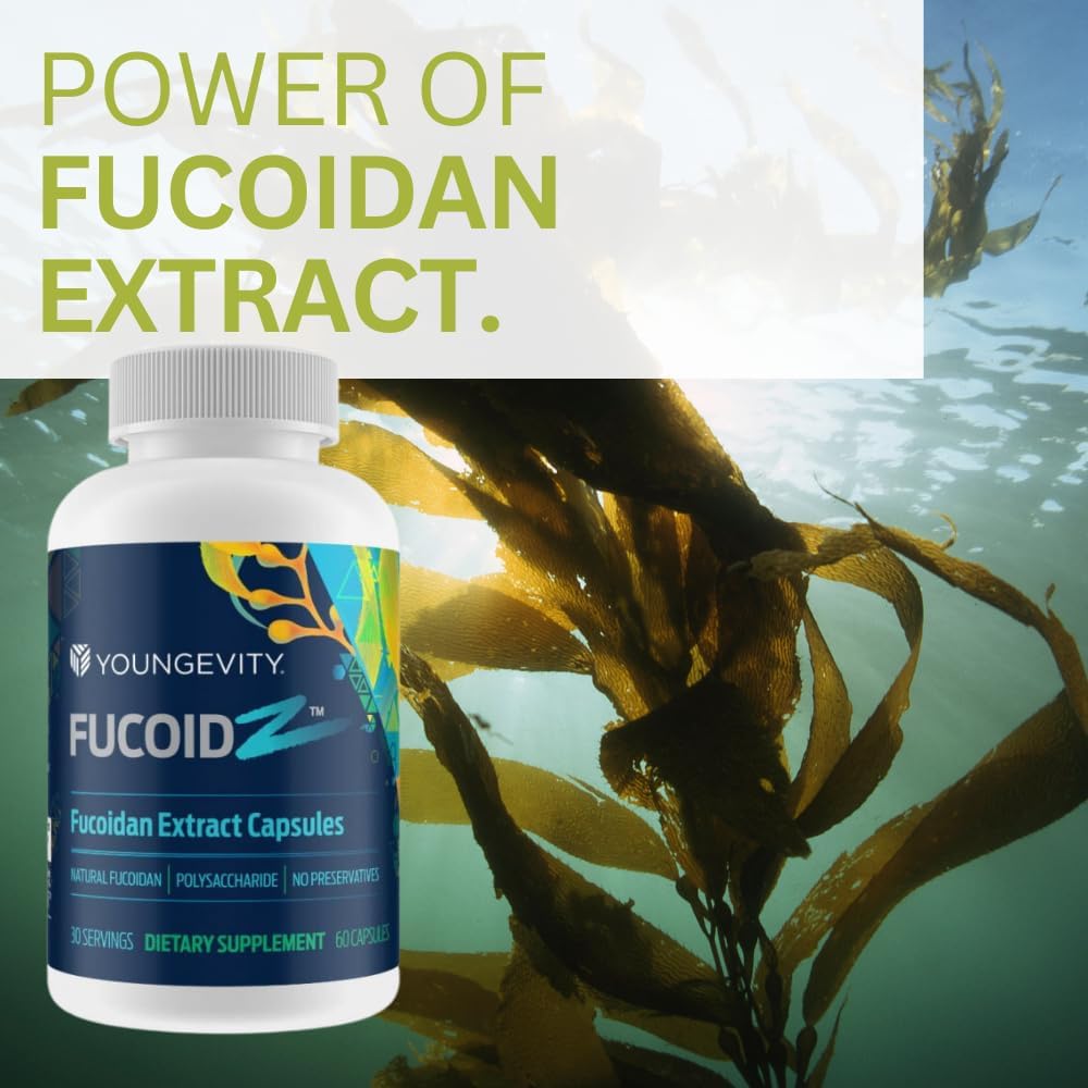 Youngevity FucoidZ - Organic Fucoidan Extract, Vitamin C, Zinc & Elderberry - Immune Support - 60 Capsules - görsel 6