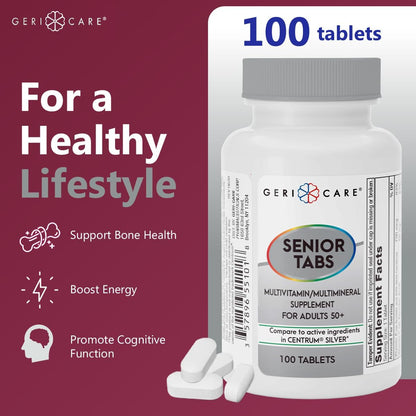 GeriCare Senior Tab 50+ Multivitamin and Minerals Tablets, 100 Tablets