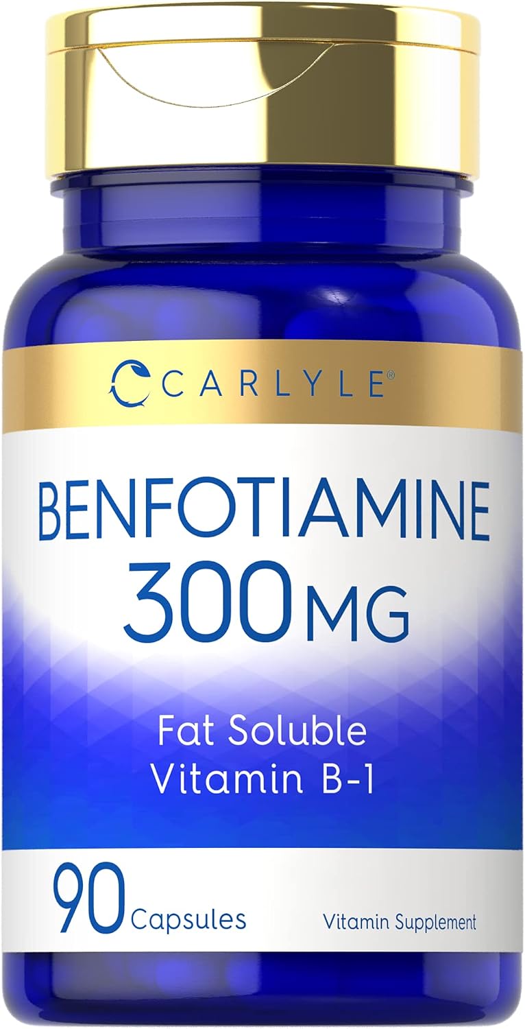 Carlyle Benfotiamine 300mg – Fat Soluble Vitamin B1 Thiamine Supplement, 90 Capsules - görsel 1