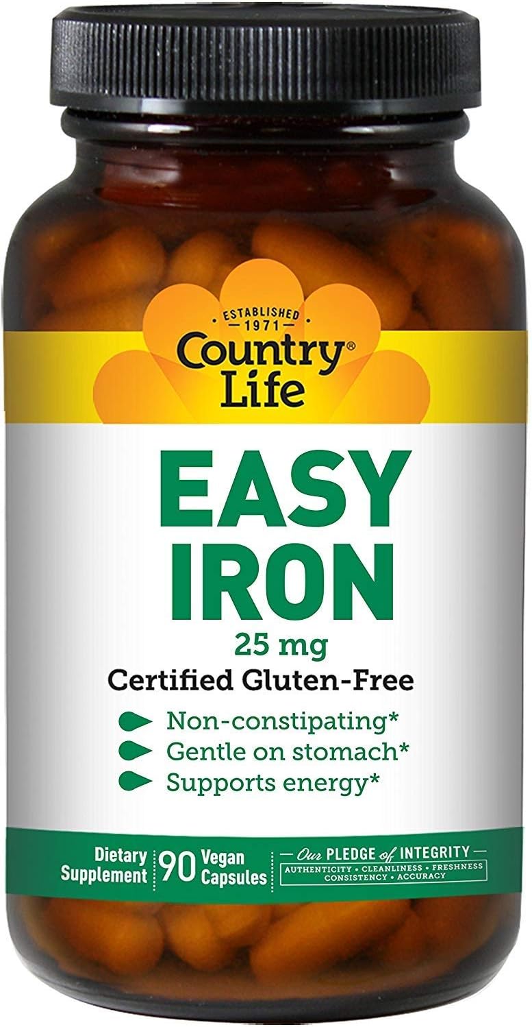 Country Life Easy Iron 25 mg 90 Veg Caps - görsel 1