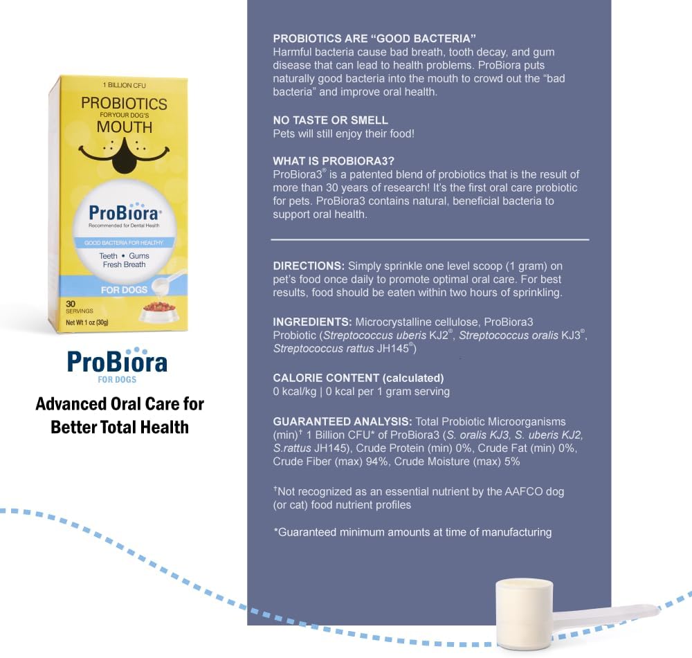 ProBioraPet Oral Probiotics for Pets – Promote Healthy Teeth and Gums, Freshen Breath, Support Teeth Whitening, 30 Day Supply (30g) - görsel 2