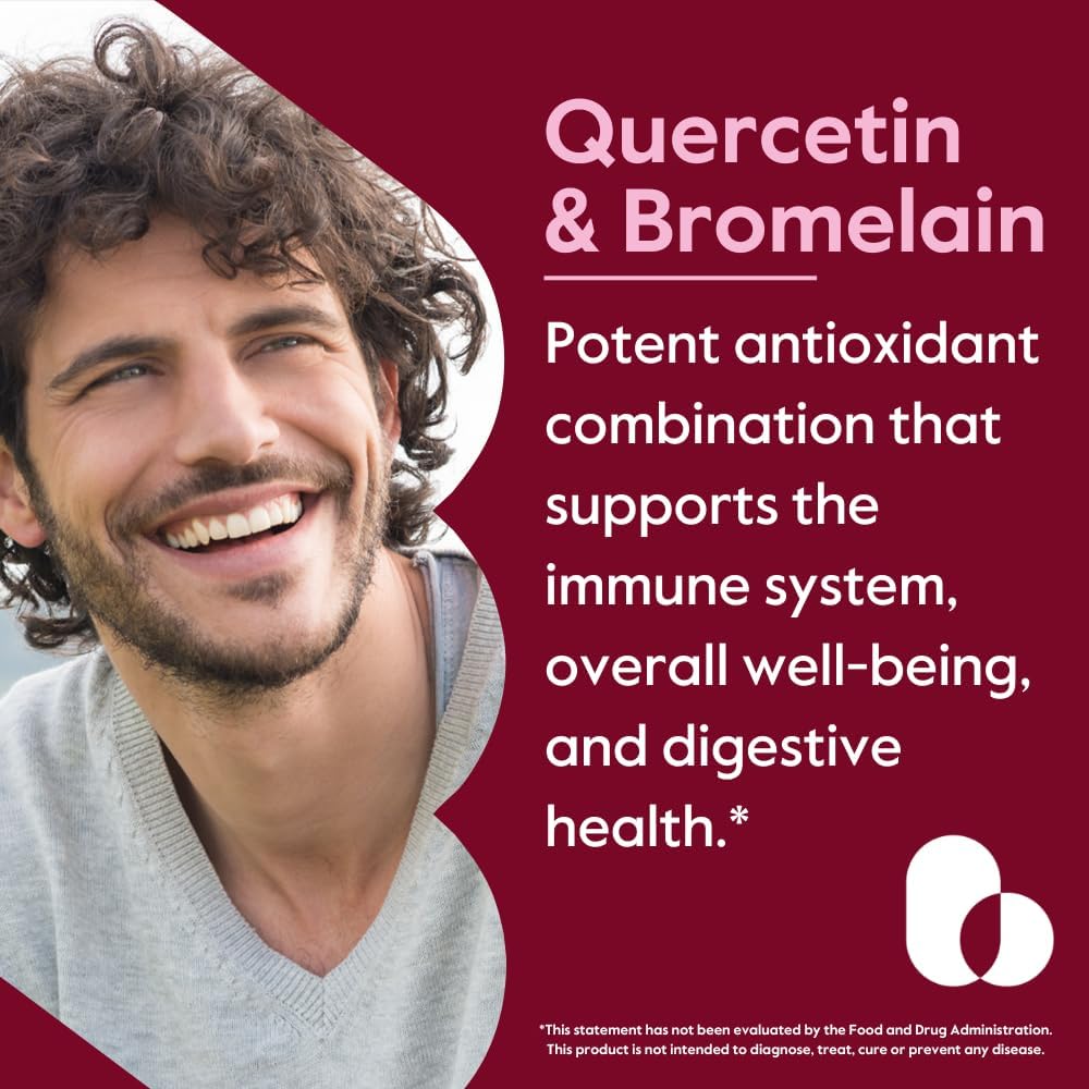BESTVITE Quercetin with Bromelain 500mg/250mg - 120 Vegetarian Capsules - görsel 2