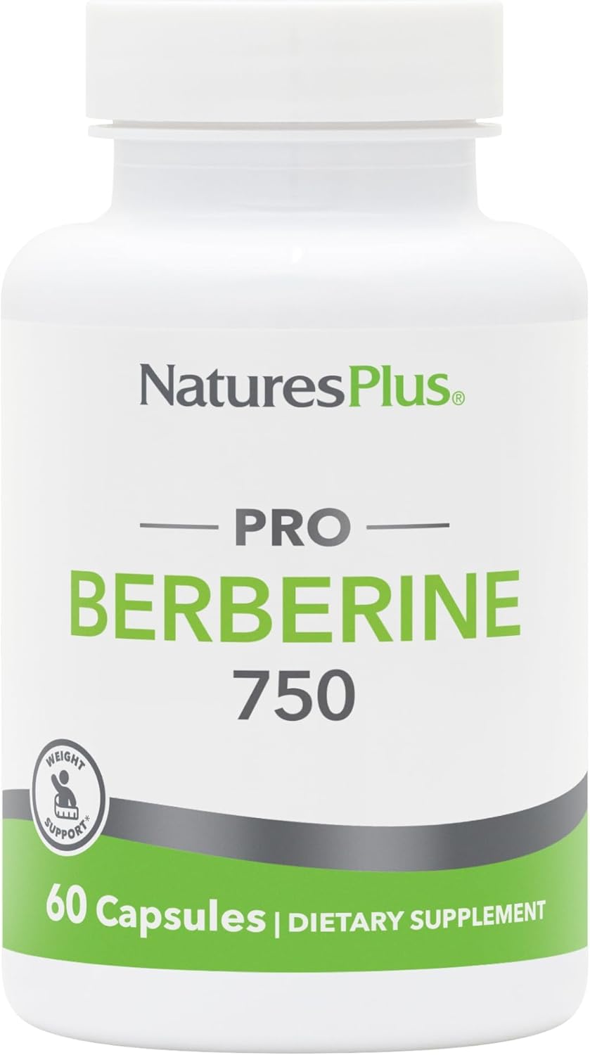 NaturesPlus PRO Berberine 750 mg - 60 Capsules – Supports Healthy Metabolism - görsel 1