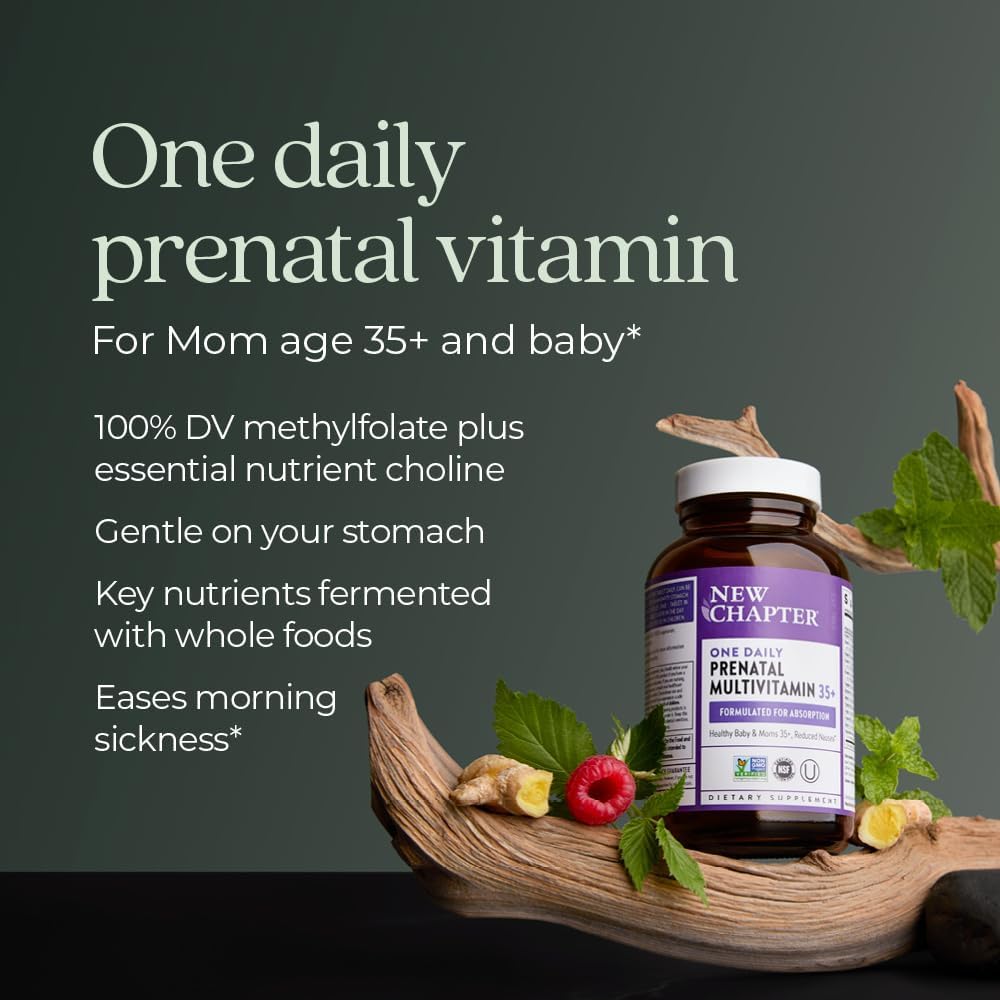 New Chapter Prenatal Vitamins, One Daily Prenatal Multivitamin Enhanced for Age 35+ with Methylfolate + Choline for Healthy Mum & Baby, Gluten-free & Non-GMO - 30 ct - görsel 4