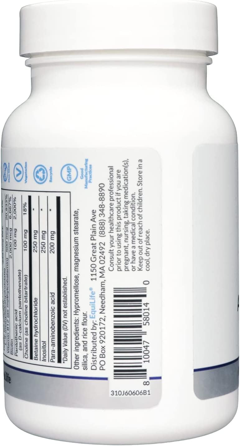 Equilife Activated B Complex – Methylated Vitamin B Supplement with Biotin, Inositol, B12 & B6, 60 Capsules - görsel 3