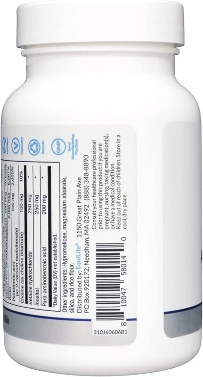 Equilife Activated B Complex – Methylated Vitamin B Supplement with Biotin, Inositol, B12 & B6, 60 Capsules