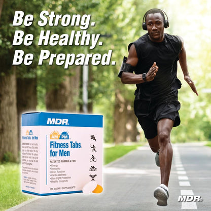 MDR Fitness Tabs Patented AM/PM Multivitamin for Men – Doctor Formulated Daily Supplement with Targeted Nutrients for Energy, Brain Function, Immunity & Cardio Health – Gluten-free – 2 Month Supply