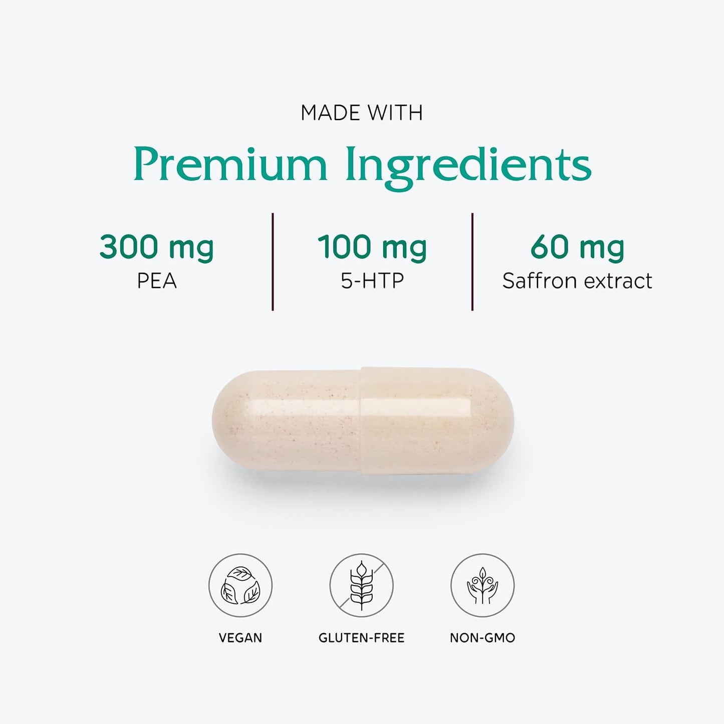 Vitanica FibroFormula - Support for Neuromuscular Relaxation and Neurotransmitter Balance with 5-HTP, PEA, Saffron & Magnesium - Vegan - 60 Capsules - görsel 4