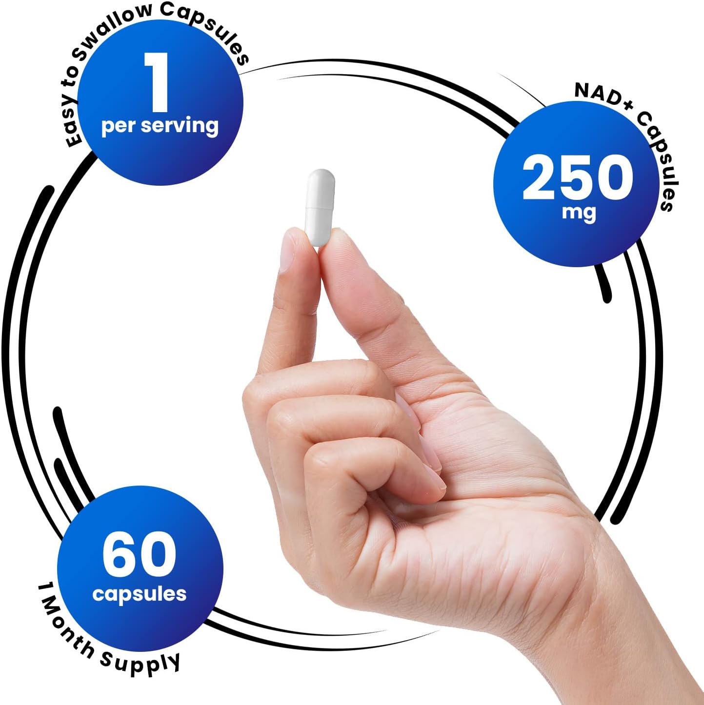 Genex Formulae NAD+ 250mg – Actual NAD+ Supplement, 60 Capsules - görsel 3