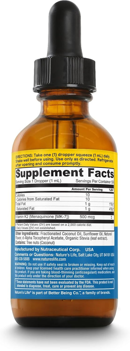 Nature's Life Vitamin K2 (MK7) Drops, 59 ml
