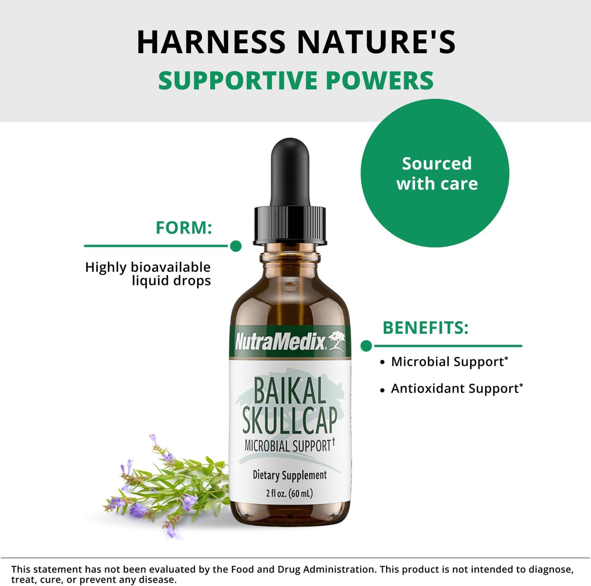 NutraMedix Baikal Skullcap Tincture - 60 ml - görsel 2