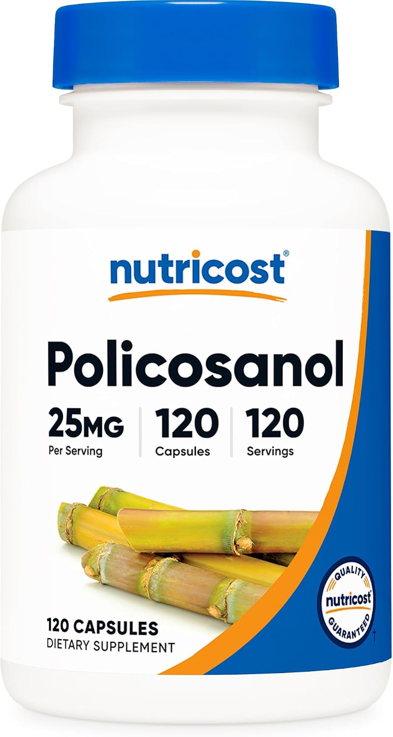 Nutricost Policosanol 25mg, 120 Capsules - Gluten-free, Non-GMO, and Vegetarian Friendly - görsel 1