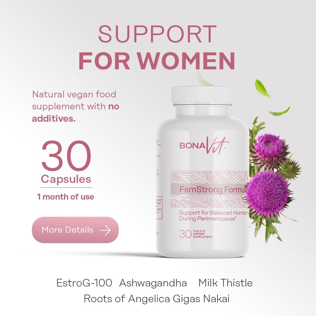 FemStrong - Natural Women’s Wellness Supplement - Hormonal Balance - 30 Vegan Tablets - görsel 2