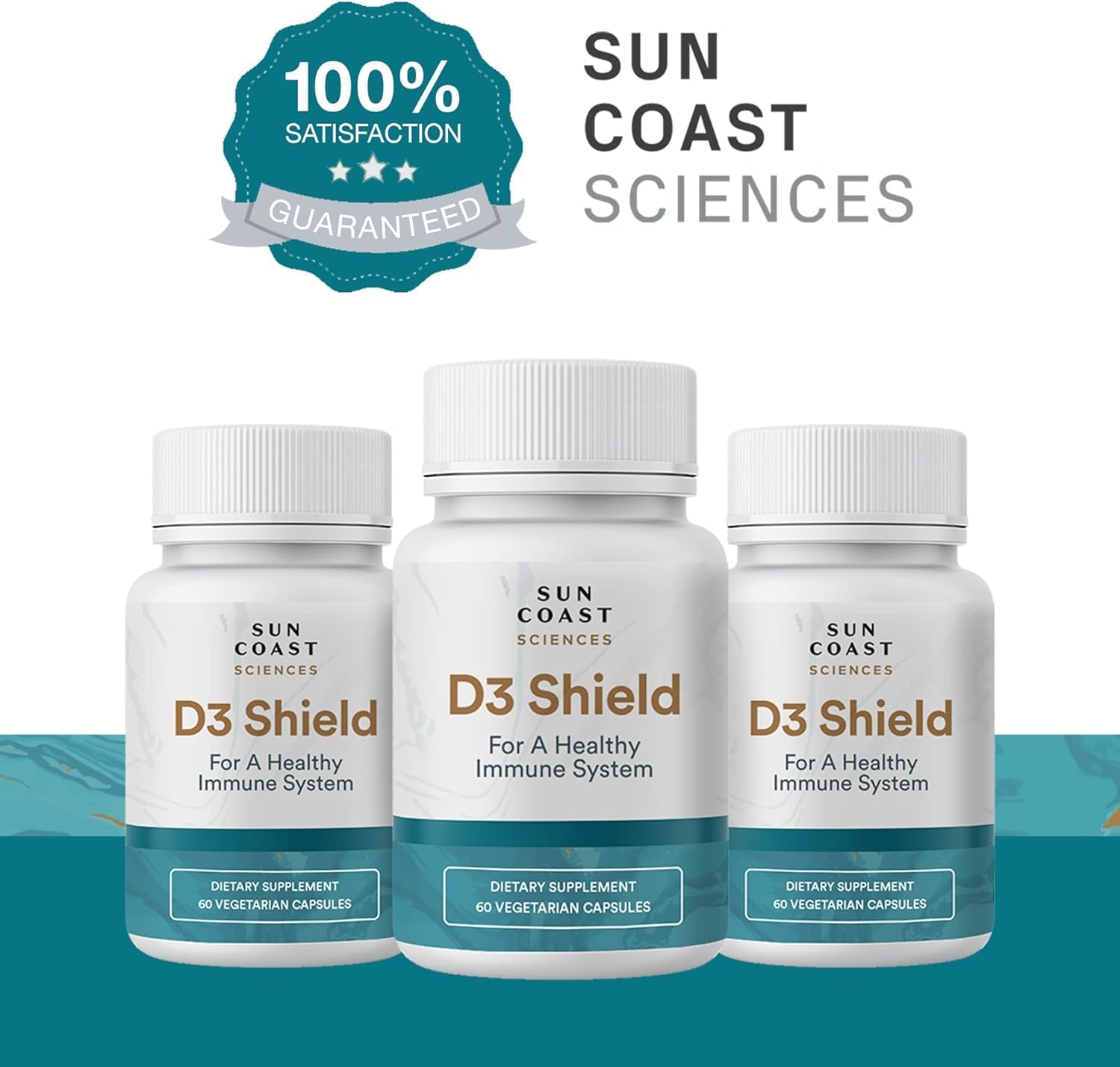Sun Coast Sciences D3 Shield - Vitamin D3 5000 IU with K2 MK-7, Calcium and BioPerine | 60 Vegetarian Capsules - görsel 6